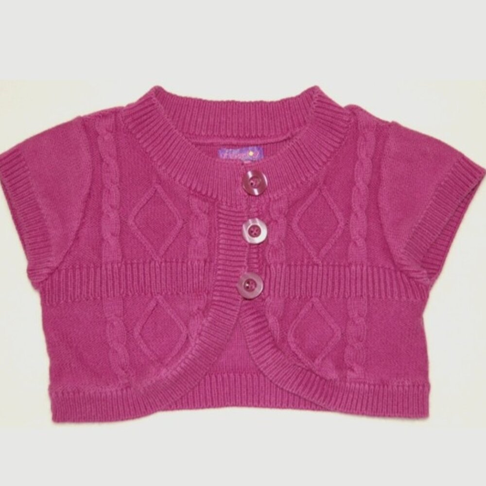 Macy's Greendog Girls Size 5, Fuchsia Pink Knit Bolero, 100% Cotton